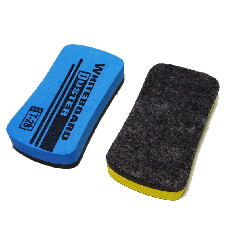 China factory cheap price custom logo office school blackboard eraser EVA felt magnetic white board eraser duster for whiteboard